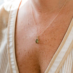 10K Yellow Gold Peridot Necklace w/diamondsZiabird