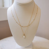 14K Gold Pearl & Diamond Drop NecklaceZiabirdNecklace