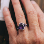 14k White Gold and Amethyst Accented with Diamonds RingZiabirdRINGS