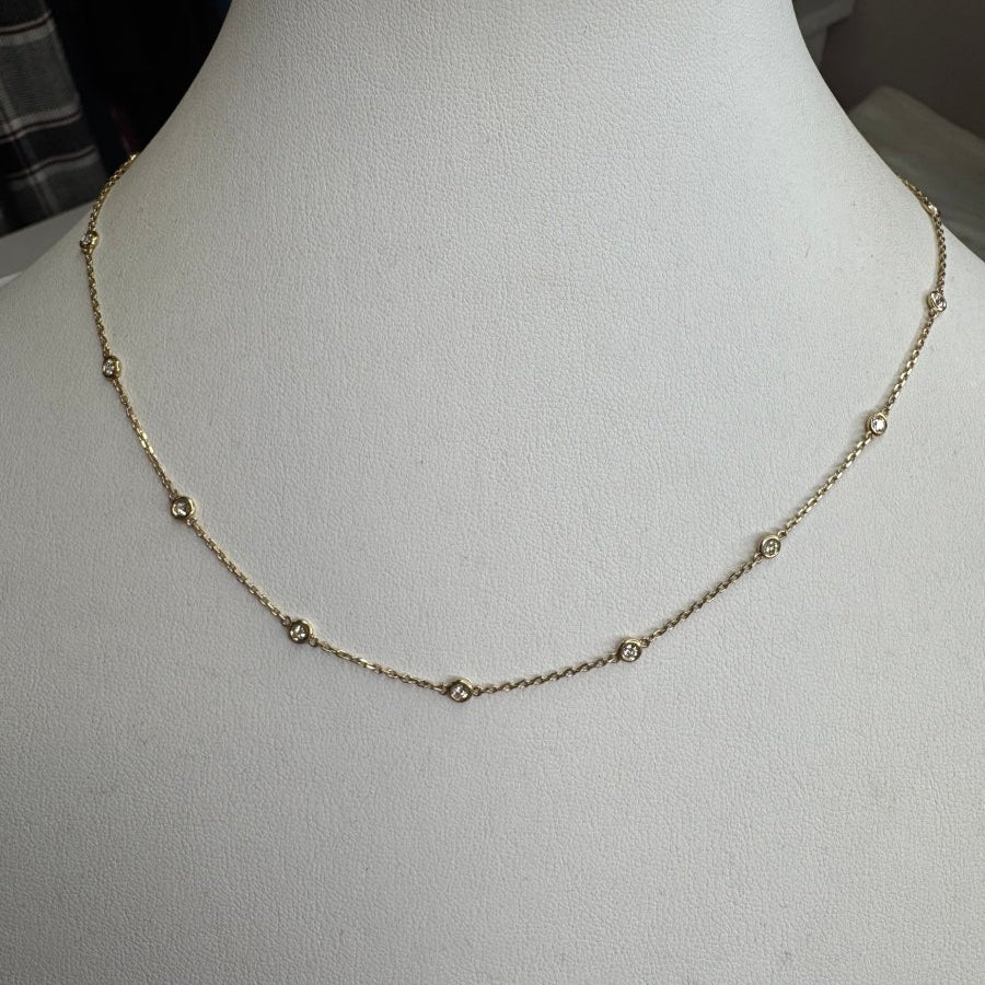 14K Yellow Gold Diamond by the Inch NecklaceZiabirdNECKLACES