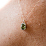 14K Yellow Gold Peridot w/diamonds NecklaceZiabirdNECKLACES