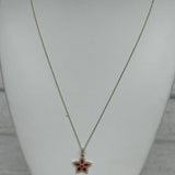 14K Yellow Gold Ruby and Diamond Flower NecklaceZiabirdNECKLACES