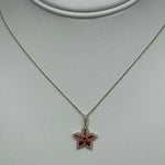 14K Yellow Gold Ruby and Diamond Flower NecklaceZiabirdNECKLACES