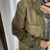 Hand Dyed Linen Chore Jacket  - Olive