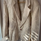 Hand Dyed Linen Blazer  - Dreamy Ecru