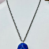 Lapis Lazuli Carved Scarab Amulet Necklace