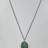 Arizona Turquoise Carved Scarab Amulet Necklace