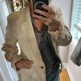 Hand Dyed Linen Blazer  - Dreamy Ecru