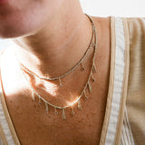 Adjustable Sliced Diamond Necklace in Woven Gold Grey N° 606Marie Laure ChamorelNECKLACES