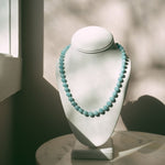 Aquamarine Round Gemstones With Aquamarine Rondelles Short NecklaceBeth ZinkNECKLACES