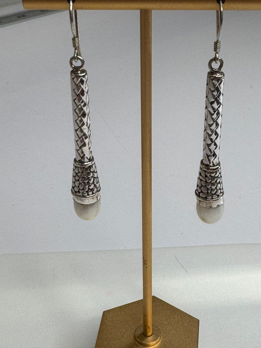 Bali Silver with White Pearl EarringsJinjaEARRINGS