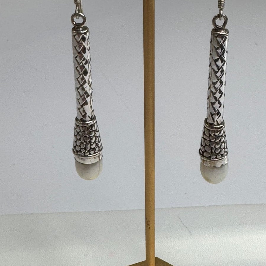 Bali Silver with White Pearl EarringsJinjaEARRINGS