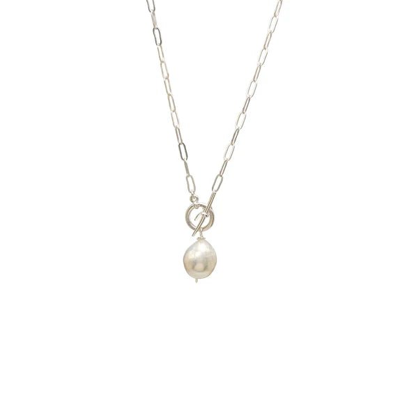 Baroque Pearl Toggle Necklace SilverKenda KistNECKLACES