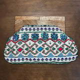 Beaded Cotton Clutch with Wooden HandleChloe & LexBAGS