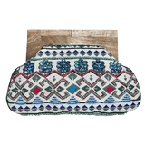 Beaded Cotton Clutch with Wooden HandleChloe & LexBAGS