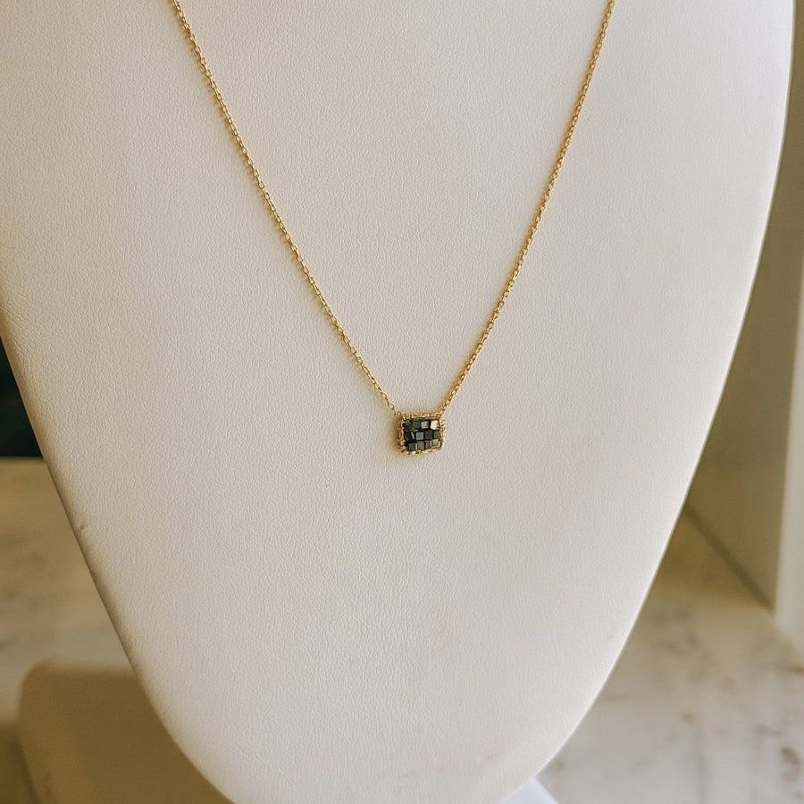 Black Diamond Cluster Necklace - SquareMichelle PresslerNECKLACES