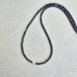 Blue Sapphire 14KT Gold Brushed Center Bead Necklace #8103James & JezebelleNECKLACES