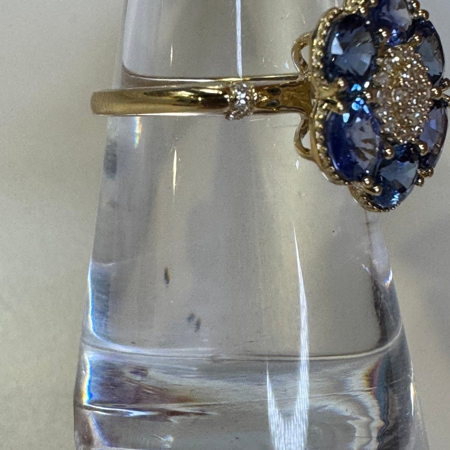 Blue Sapphire with Diamond RingZiabirdRINGS