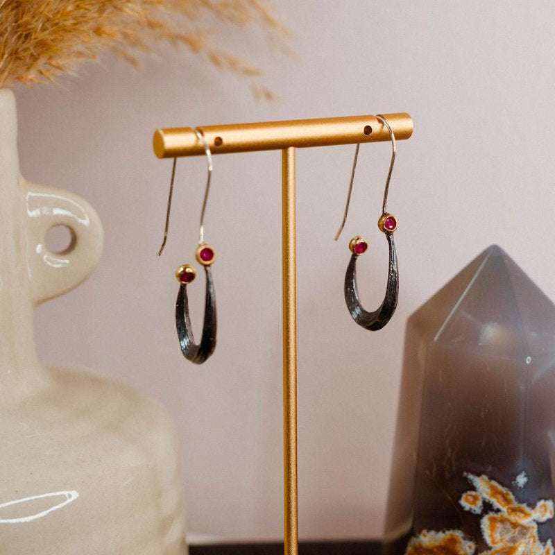 Bora Hook Hoop Earring with GemstonesBORAEARRINGS