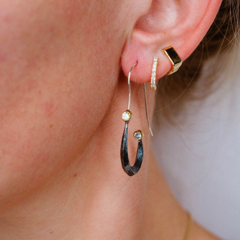 Bora Hook Hoop Earring with GemstonesBORAEARRINGS