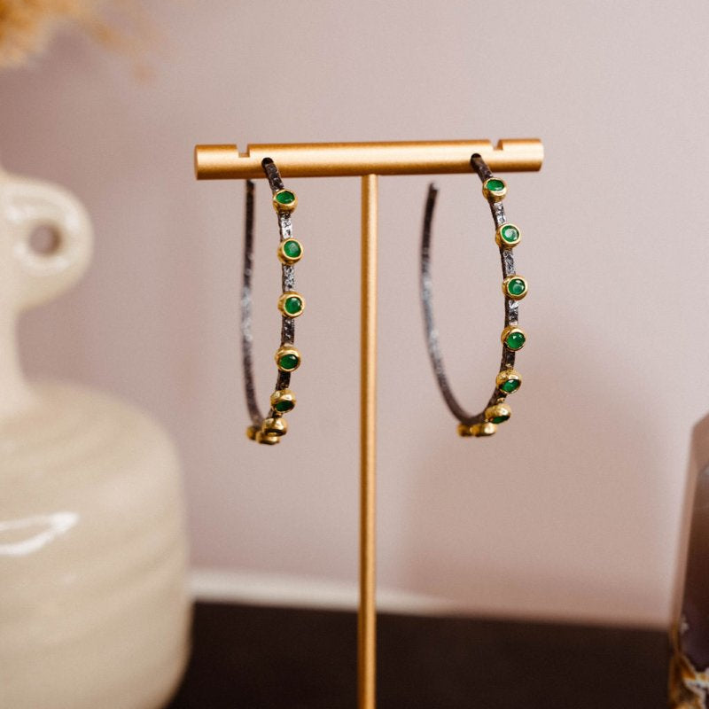 Bora Large Emerald HoopsBORAEARRINGS