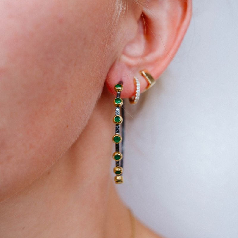 Bora Large Emerald HoopsBORAEARRINGS