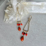 Carnelian & Coral "Fringe" Hoops #1496James & JezebelleEARRINGS