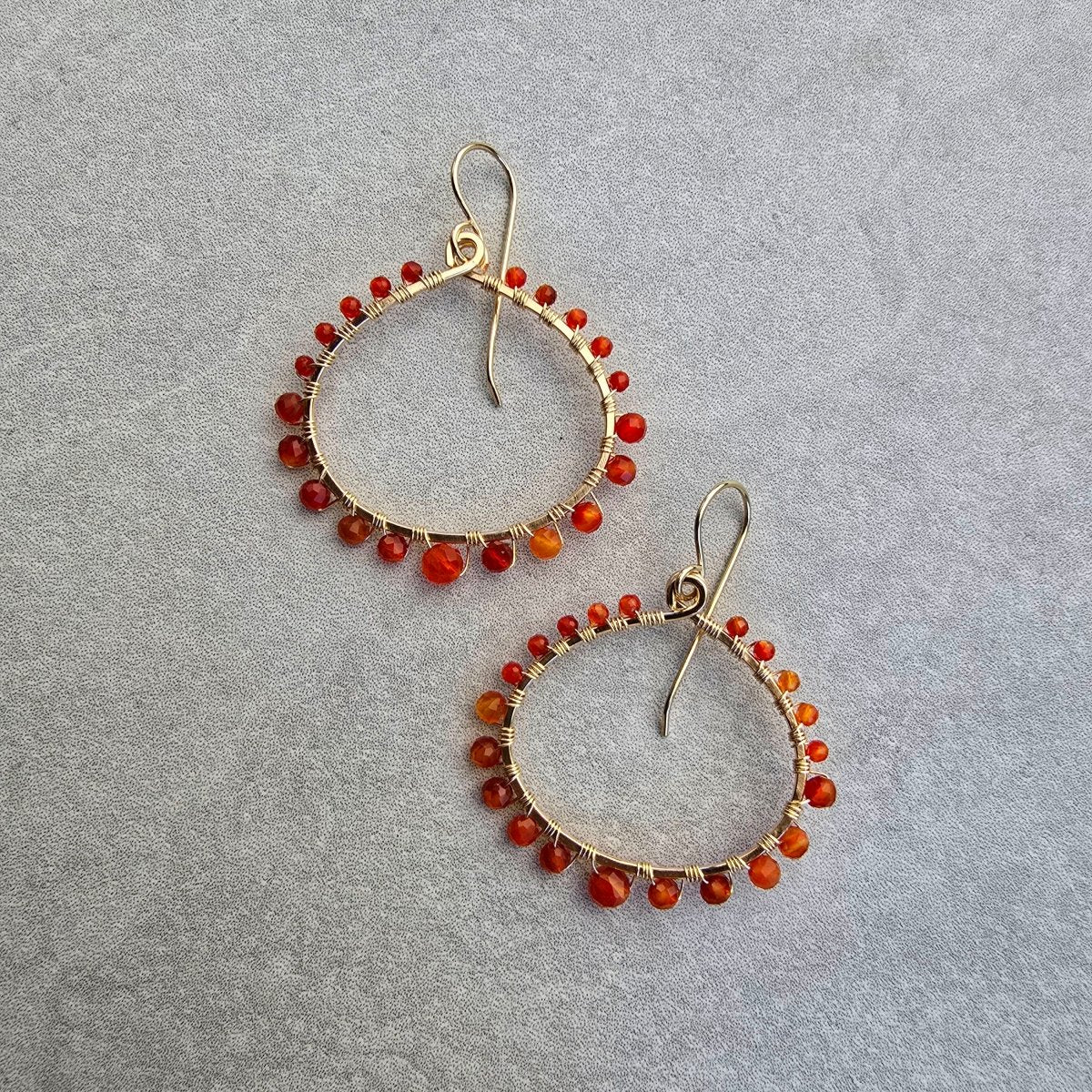 Carnelian Wrapped Hoops #1521James & JezebelleEARRINGS