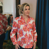 Chelsea printed cotton shirt in Peony redCHOKLATE PARISblouse