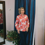 Chelsea printed cotton shirt in Peony redCHOKLATE PARISblouse