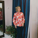 Chelsea printed cotton shirt in Peony redCHOKLATE PARISblouse