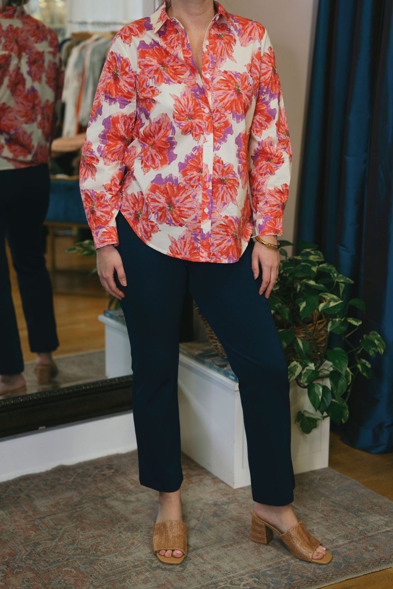 Chelsea printed cotton shirt in Peony redCHOKLATE PARISblouse