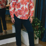 Chelsea printed cotton shirt in Peony redCHOKLATE PARISblouse