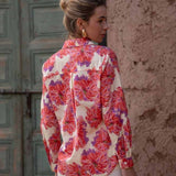 Chelsea printed cotton shirt in Peony redCHOKLATE PARISblouse