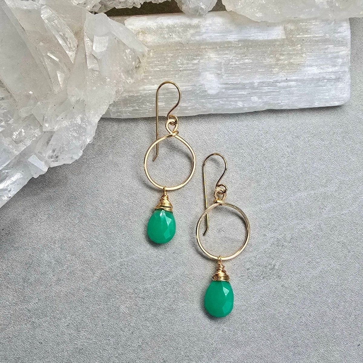 Chrysoprase Hoops #1543James & JezebelleEARRINGS