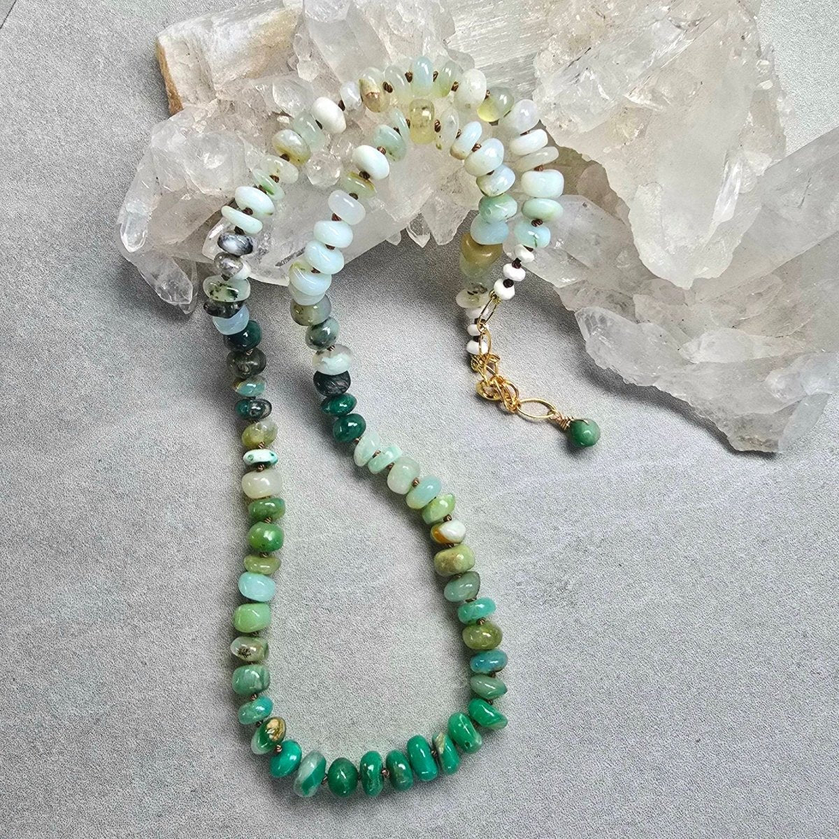 Chrysoprase - Knotted Necklace #8117James & JezebelleNECKLACES