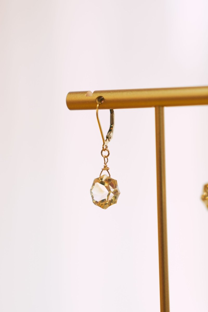 Citrine Hexagon Gemstones on 14kgf Leverback EarringsBeth ZinkEARRINGS