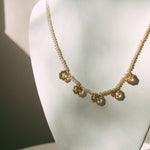 Citrine Hexagon Gemstones With White Seed Pearls Short NecklaceBeth ZinkNECKLACES