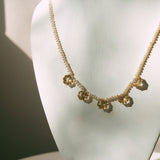 Citrine Hexagon Gemstones With White Seed Pearls Short NecklaceBeth ZinkNECKLACES