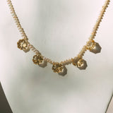 Citrine Hexagon Gemstones With White Seed Pearls Short NecklaceBeth ZinkNECKLACES