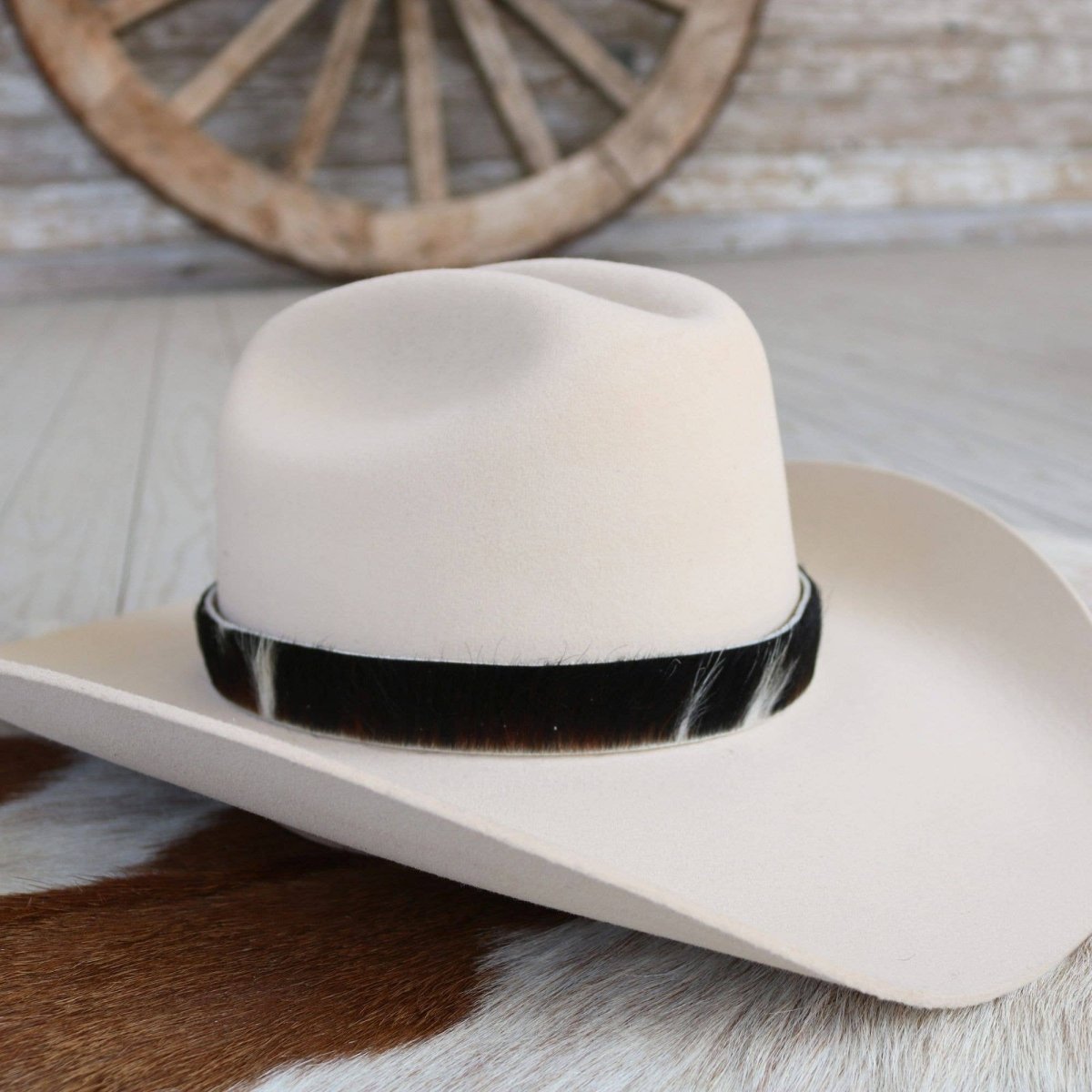 Cowhide Hat Band - Black & WhiteWillow Lane Hat Co.Hat Band