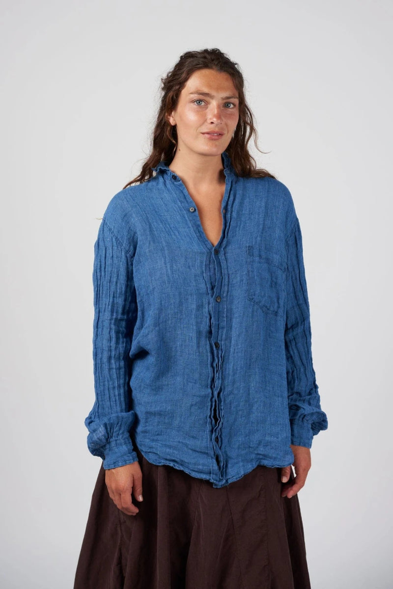 CP Shades Joss Shirt - Lightweight Indigo LinenCP ShadesTOPS