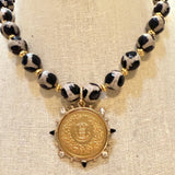 Dalmatian Jasper with Large Coin Pendant Necklace #8Bella Smith DesignsNECKLACES