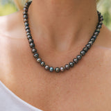 Dark Button Pearl NecklaceZiabirdNecklace