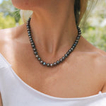 Dark Button Pearl NecklaceZiabirdNecklace