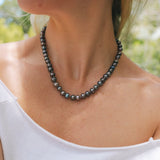 Dark Button Pearl NecklaceZiabirdNecklace