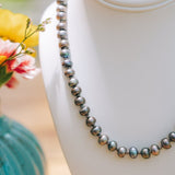 Dark Button Pearl NecklaceZiabirdNecklace