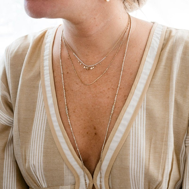 Delicate silk and gold bead necklaceILDNECKLACES