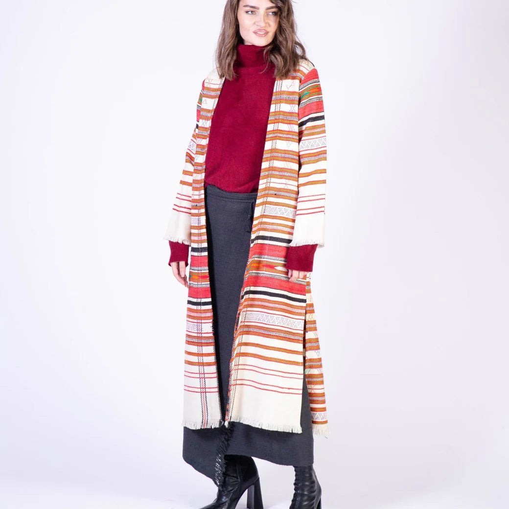 Dessert Stripe White CoatTanavanaOUTERWEAR