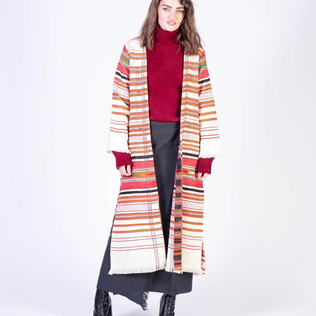 Dessert Stripe White CoatTanavanaOUTERWEAR